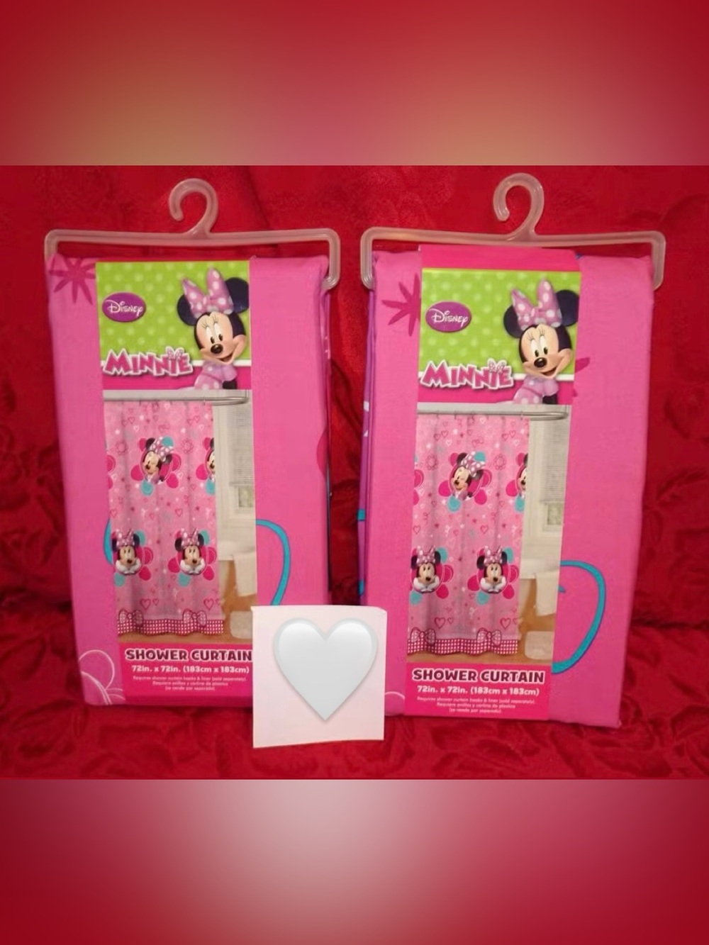 2 Disney Minnie Mouse Fabric Shower Curtain or Bedroom Drapes.